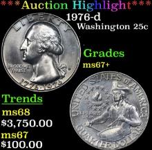 ***Auction Highlight*** 1976-d Washington Quarter 25c Graded ms67+ BY SEGS (fc)