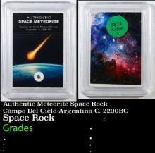 Authentic Meteorite Space Rock Campo Del Cielo Argentina C. 2200BC Graded BY INB