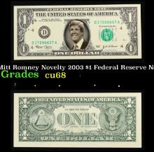 Mitt Romney Novelty 2003 $1 Federal Reserve Note $1 Green Seal Federal Reserve Note Grades Gem++ CU