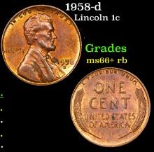1958-d Lincoln Cent 1c Grades GEM++ RB