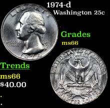 1974-d Washington Quarter 25c Grades GEM+ Unc