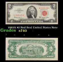1963A $2 Red Seal United States Note Grades xf
