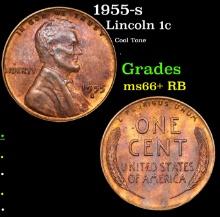 1955-s Lincoln Cent 1c Grades GEM++ RB