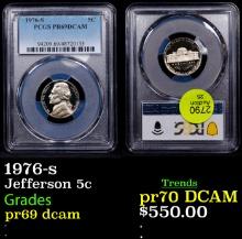 Proof PCGS 1976-s Jefferson Nickel 5c Graded pr69 dcam By PCGS