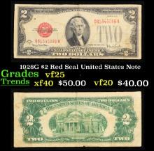 1928G $2 Red Seal United States Note Grades vf+
