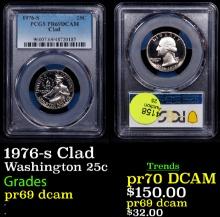 Proof PCGS 1976-s Clad Washington Quarter 25c Graded pr69 dcam By PCGS