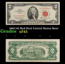 1963 $2 Red Seal United States Note Grades xf+