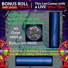 CRAZY Nickel Wheel Buy THIS 1985-p solid  BU Jefferson 5c roll & get 1-5 BU rolls FREE WOW