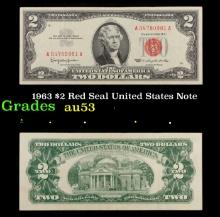 1963 $2 Red Seal United States Note Grades Select AU