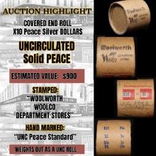 *EXCLUSIVE* Hand Marked "Unc Peace Standard," x10 coin Covered End Roll! - Huge Vault Hoard  (FC)