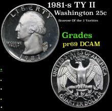 Proof 1981-s TY II Washington Quarter 25c Grades GEM++ Proof Deep Cameo