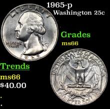 1965-p Washington Quarter 25c Grades GEM+ Unc