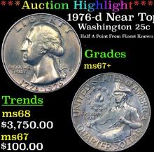 ***Auction Highlight*** 1976-d Washington Quarter Near Top Pop! 25c Graded ms67+ BY SEGS (fc)