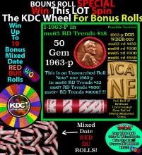 CRAZY Penny Wheel Buy THIS 1962-p solid Red BU Lincoln 1c roll & get 1-10 BU Red rolls FREE WOW Grad