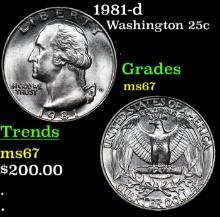 1981-d Washington Quarter 25c Grades GEM++ Unc