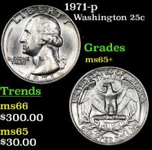 1971-p Washington Quarter 25c Grades GEM+ Unc