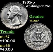 1965-p Washington Quarter 25c Grades GEM++ Unc