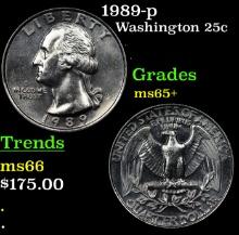 1989-p Washington Quarter 25c Grades GEM+ Unc