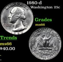 1980-d Washington Quarter 25c Grades GEM+ Unc