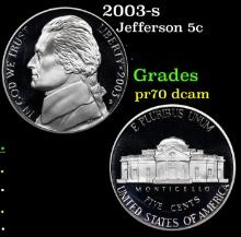 Proof 2003-s Jefferson Nickel 5c Grades GEM++ Proof Deep Cameo