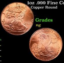 1oz .999 Fine Copper Bullion Round - Walking Liberty Style