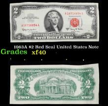 1963A $2 Red Seal United States Note Grades xf