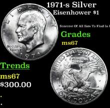 1971-s Silver Eisenhower Dollar $1 Graded ms67 BY SEGS