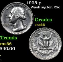 1965-p Washington Quarter 25c Grades GEM+ Unc