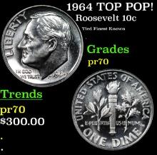 Proof 1964 Roosevelt Dime TOP POP! 10c Graded pr70 BY SEGS