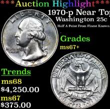 ***Auction Highlight*** 1970-p Washington Quarter Near Top Pop! 25c Graded ms67+ BY SEGS (fc)