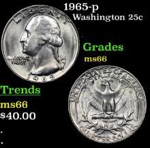 1965-p Washington Quarter 25c Grades GEM+ Unc