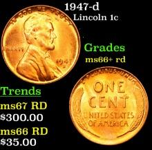 1947-d Lincoln Cent 1c Grades GEM++ RD