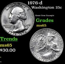 1976-d Washington Quarter 25c Grades GEM Unc