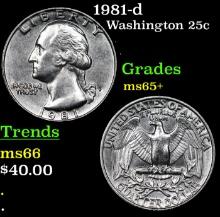 1981-d Washington Quarter 25c Grades GEM+ Unc