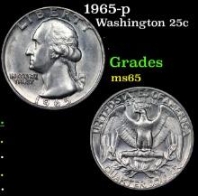 1965-p Washington Quarter 25c Grades GEM Unc