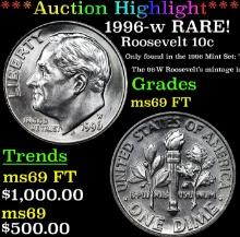 ***Auction Highlight*** 1996-w Roosevelt Dime RARE!  Top Pop! 10c Graded ms69 FT By USCG (fc)