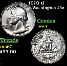 1970-d Washington Quarter 25c Grades GEM++ Unc