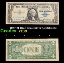 1957 $1 Blue Seal Silver Certificate Grades vf++