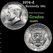 1974-d Kennedy Half Dollar 50c Grades GEM Unc