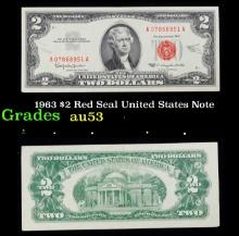 1963 $2 Red Seal United States Note Grades Select AU