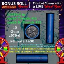 CRAZY Nickel Wheel Buy THIS 1979-d solid  BU Jefferson 5c roll & get 1-5 BU rolls FREE WOW