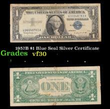 1957B $1 Blue Seal Silver Certificate Grades vf++