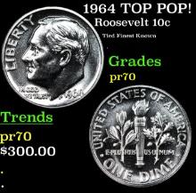 Proof 1964 Roosevelt Dime TOP POP! 10c Graded pr70 BY SEGS