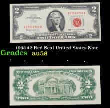 1963 $2 Red Seal United States Note Grades Choice AU/BU Slider