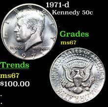 1971-d Kennedy Half Dollar 50c Grades GEM++ Unc