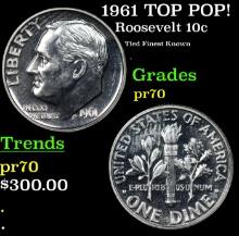 Proof 1961 Roosevelt Dime TOP POP! 10c Graded pr70 BY SEGS