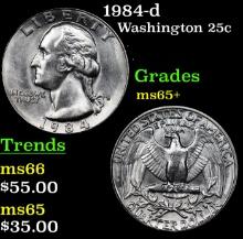 1984-d Washington Quarter 25c Grades GEM+ Unc