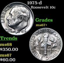 1975-d Roosevelt Dime 10c Grades Gem++ Unc