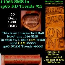 1-10 FREE BU RED Penny rolls with win of this 1966 SMS SOLID RED BU Lincoln 1c roll incredibly FUN w