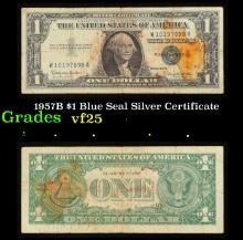 1957B $1 Blue Seal Silver Certificate Grades vf+